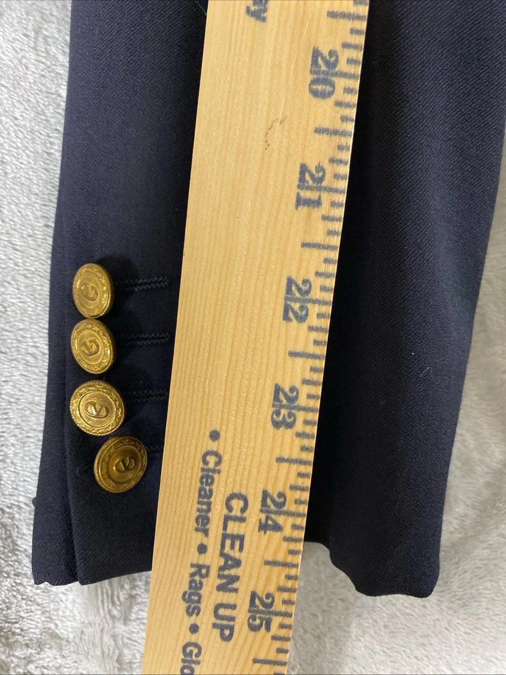 Valentino‎ Men’s 44R Navy Single-Breasted Blazer with Gold Logo Buttons Classic